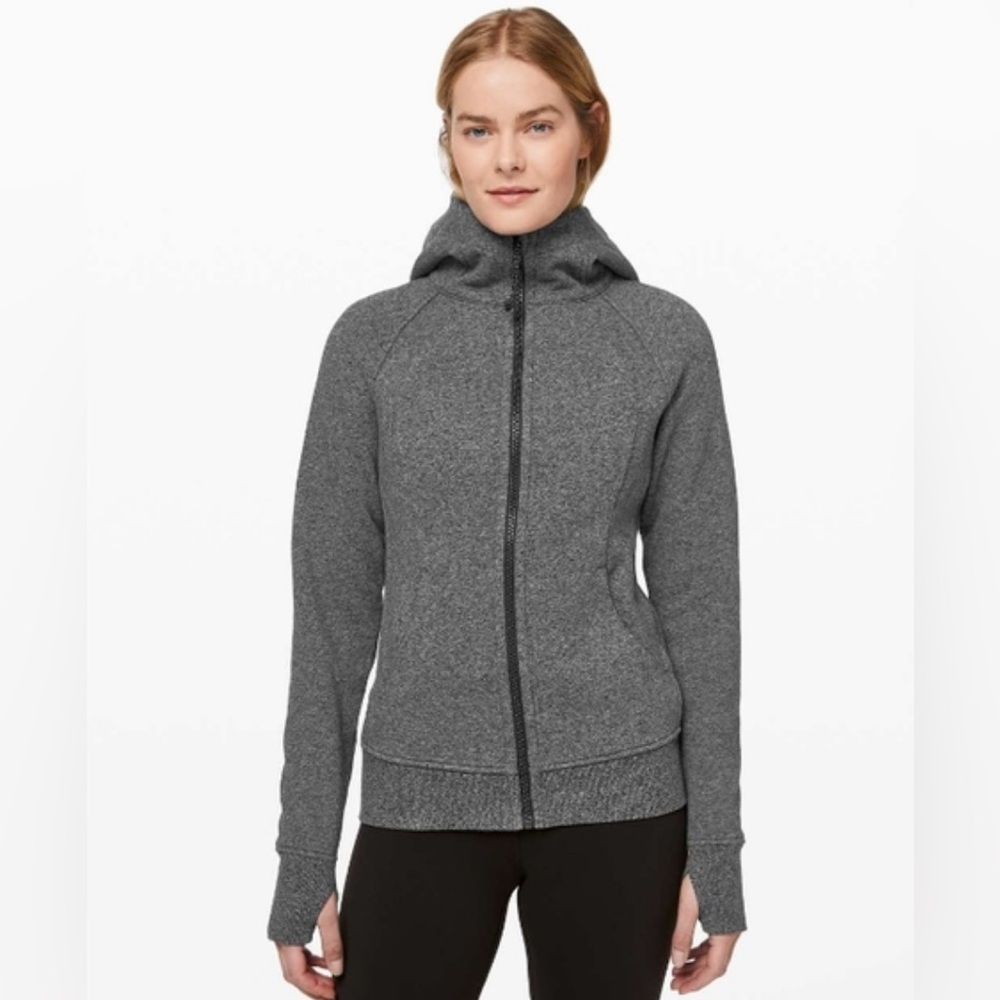 Lululemon Scuba Hoodie Heathered Speckled Black Sz 6
